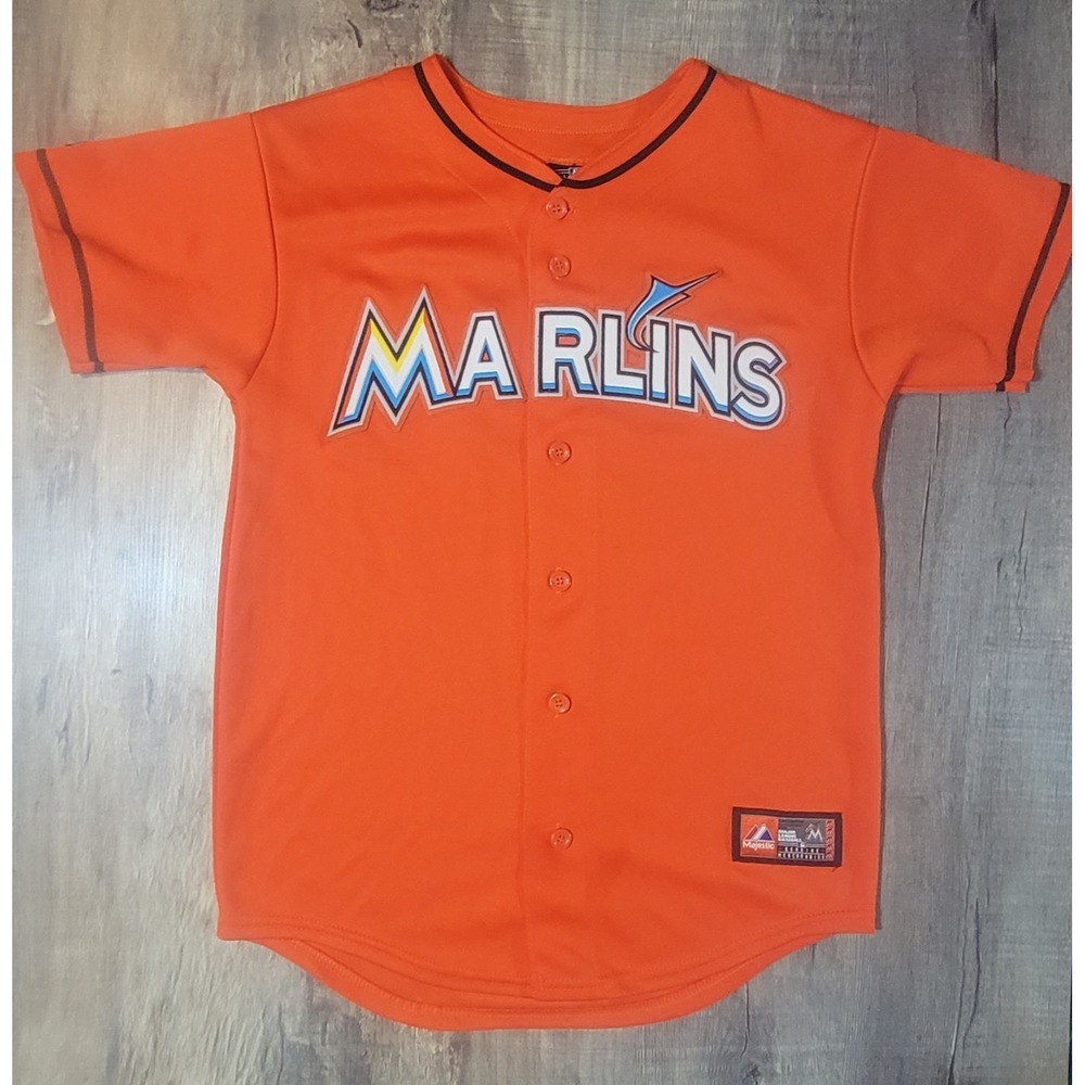 Miami Marlins‎ Giancarlo Stanton #27 Majestic Genuine Merch Youth Large Jersey